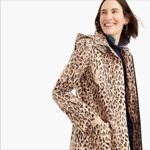 NWOT. JCREW ANIMAL PRINT TRENCH COAT SZ 0